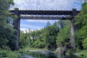 A photo of Awe viaduct taken from the River Awe below