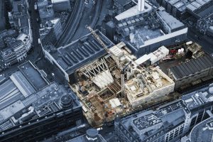 Crossrail aerial view of Farringdon Western Ticket Hall  January 2017