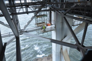 Forthbridge(3) welder fabricators at work suspended high above the forth