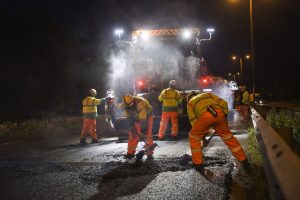 Night roadworks