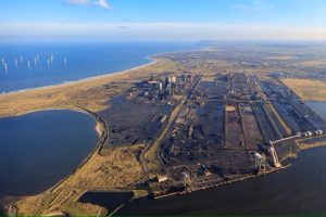 An aerial image of the Teesworks site